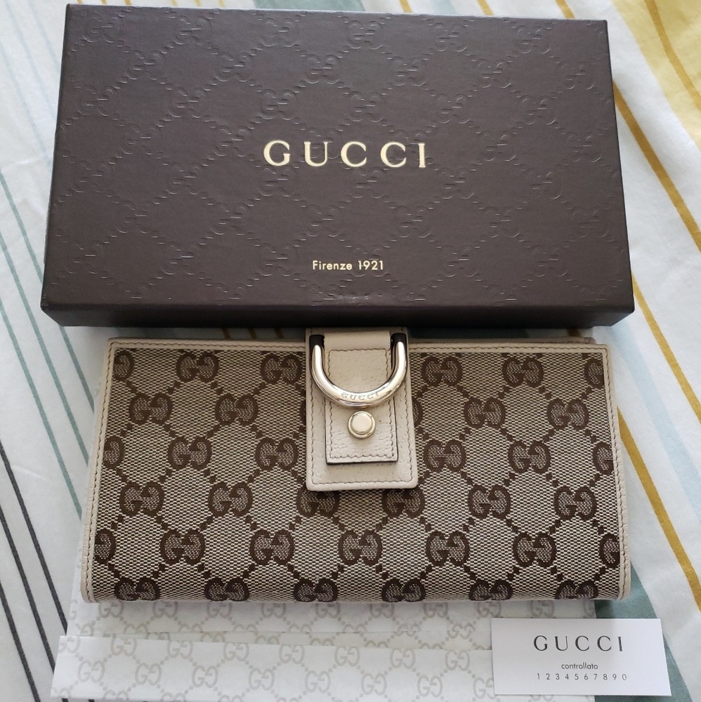 ❗S⭕LD❗Gucci Abby GG Canvas Leather long Wallet